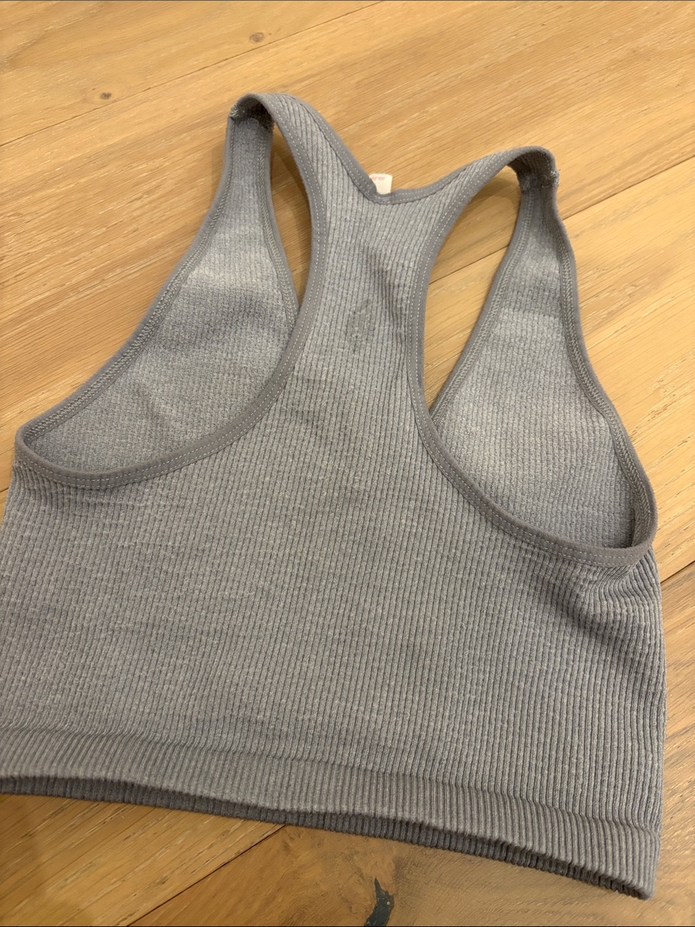 Free People Movement Ribbed Racerback Crop Top - Gray - Picture 2 of 3